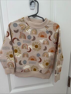 NWOT 2T Little Sleepies Kids Neutral Rainbow & Sun Sweatshirt